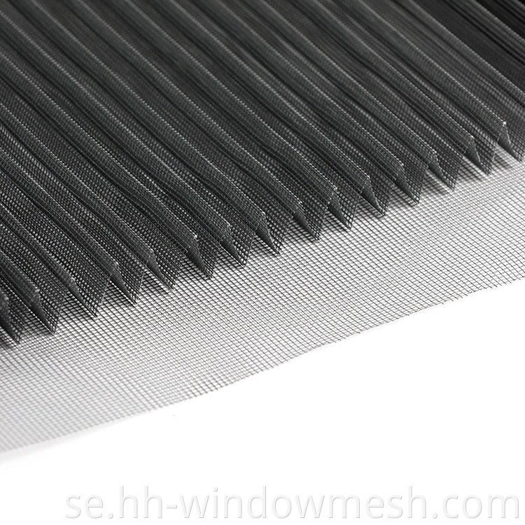 Plisse Window Mesh Polyester veckad insektsskärm för infällbara fönsterdörrar